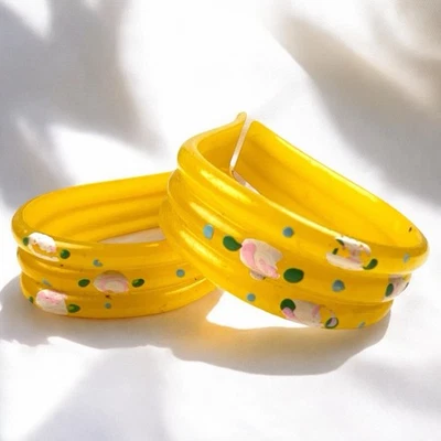 Juego de 2 clips de manta para cochecito de bebé vintage amarillo rosa floral años 50 Foto 1 de 4