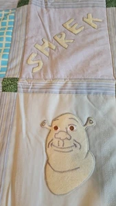 NEW Shrek Disney Quilt Blanket Handmade 59"x45" Crib Kids Bed Throw Ogre Green - Picture 1 of 7