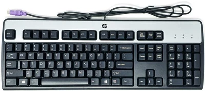 HP  Black + Silver PS/2 Wired Keyboard - NEW - Image 1 of 2