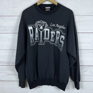 VTG 1993 LOS ANGELES RAIDERS SWEATSHIRT LARGE-XL BLACK PULLOVER NFL FOOTBALL 90s - Picture 1 of 7
