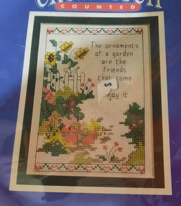 1992 BERNAT COUNTED CROSSTITCH GARDEN ORNAMENT SEALED - Picture 1 of 4