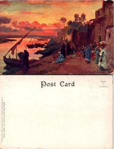 Sunset Scene Postcard with Women by the Water in Germany - Picture 1 of 1