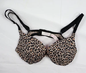 PINK Victoria's Secret Women's 34A Push-Up Underwired Cheetah Print Bra - Picture 1 of 6