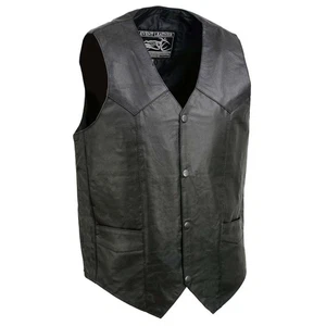 Chaleco de motocicleta para hombre negro clásico chaleco a presión occidental EL1310GO - Imagen 1 de 1
