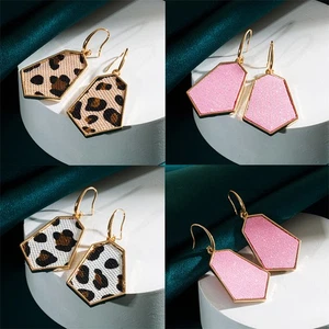 Leather Leather Alloy Exaggerated Fashion Flash Graceful Earrings Exaggerated - Picture 1 of 16