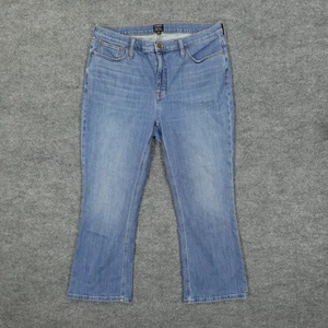 J Crew Mid Rise Flare Crop Jeans Womens 32 Blue Denim Stretch Casual Wear - Picture 1 of 10