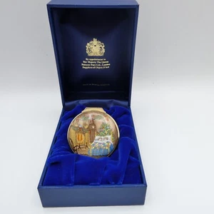 Halcyon Days Enamels Pill Trinket Box CHRISTMAS 1986 Night Before Xmas Perfect - Picture 1 of 11