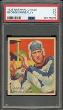 1935 National Chicle #3 George Kenneally _ Philadelphia Eagles - PSA 5+ EX