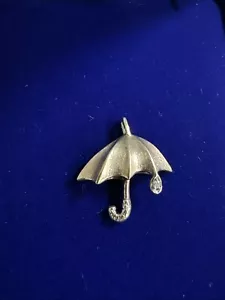 Estate Umbrella Pendant or Large Charm 14k Yellow Gold, Raining Diamond! - Picture 1 of 9