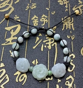 Grade A 100% Natural Purple Carved Flower Jadeite Jade Handmade Bracelet #J0228 - Imagen 1 de 6