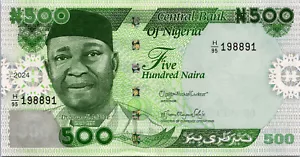Nigeria 500 Naira 2024, RADAR 198891, UNC, P-NEW DATE, NEW SIGN - Bild 1 von 4