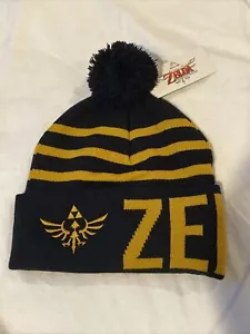 The Legend Of Zelda Skyward Sword Black Beanie Pom Hat Cap Adult New - Picture 1 of 7