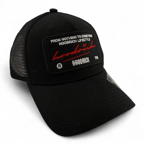 Hoodrich OG Cruzade Mütze Kappe schwarz Patch Trucker Netzrücken verstellbar Druckknopflasche - Bild 1 von 6