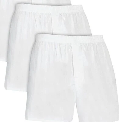 2 Fruit of the Loom Men's Tag-Free Boxer Underwear Shorts White  Woven - Image 1 of 4