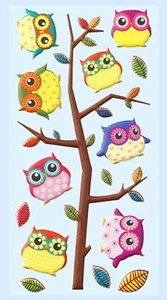 Softy Sticker Eule Uhu Kauz Aufkleber Tiere Kindersticker Bastelmaterial  - Bild 1 von 1