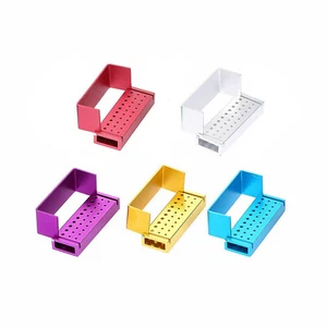 Dental Bur Burs Holder Block Disinfection Box Aluminium Autoclave 30 Holes - Picture 1 of 34