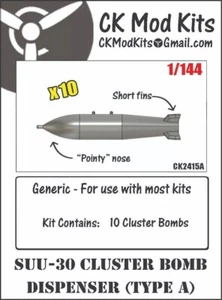 1/144 CK Mod Kits SUU-30 Cluster Bomb Cluster Bomb Dispenser Type A #CK2415A - Bild 1 von 7