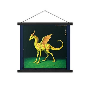 Cute Medieval Dragon Poster with hangers Mythical Beast Fairytale Art Renfaire - Picture 1 of 4