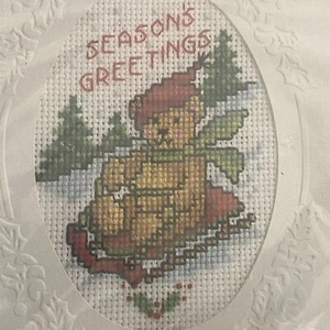 Design Works Crafts cross stitch kit teddy bear card and envelope NOS 5507 - Picture 1 of 6