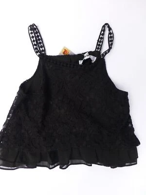 Camisa Niñas Disney Descendientes 2 Encaje Negro con Volantes Correa de Espagueti Nueva XS Foto 1 de 4