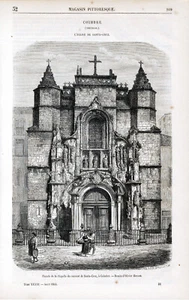 Portugal Coimbra 1865 gravure sur bois orig. "L'eglise de Santa-Cruz" - Picture 1 of 2