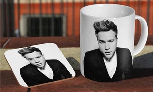 Olly Murs BW - Ceramic Coffee / Tea Mug + Matching Coaster - Picture 1 of 1