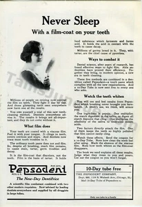 1920 Pepsodent Toothpaste Dentifrice Great PRINT AD Over 100 years old! (3216) - Picture 1 of 1