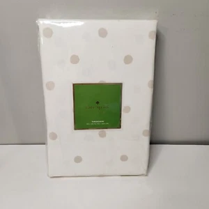 Kate Spade Charlotte Street Flaxseed 60x120 Oblong Cotton Tablecloth Polka Dot - Picture 1 of 10