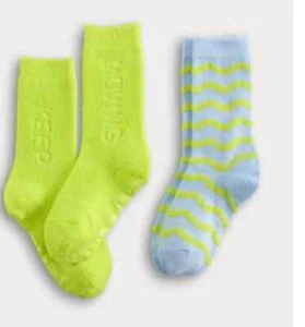 NWT Crayola Kids 2-pack Reverse Terry Eyelash Wave Socks / Kids Socks 2 Pair - Picture 1 of 5