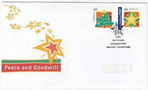 2003 FIRST DAY COVER FDC 'PEACE & GOODWILL' - PMK WISEMANS FERRY NSW 2775 - Picture 1 of 2