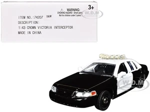 FORD CROWN VICTORIA POLICE INTERCEPTOR BLACK & WHITE 1/43 DIECAST MOTORMAX 74207 - Picture 1 of 4