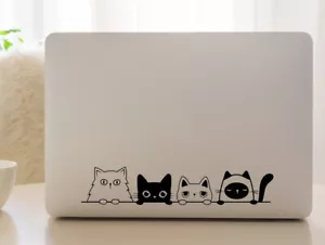 Peeking Kittens Vinyl Decal - Cute Sticker for Car, Laptop, Tablet, or Truck - Picture 1 of 4
