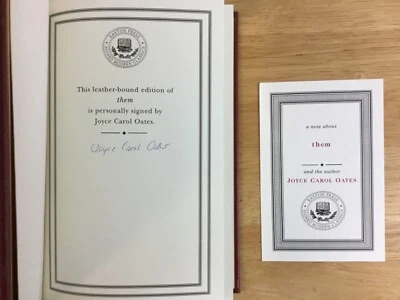 Joyce Carol Oates Signed  Easton Press New Unread Leather Book, Titled "Them" - Image 1 of 4