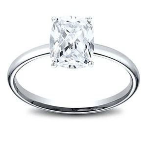 14K Gold 0.76 ct Cushion Cut Diamond Solitaire Engagement Ring G SI1 - Bild 1 von 6