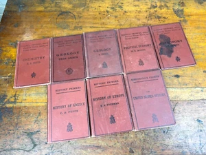 8 Books C.1885 Science & History Primers ~ Geology, Astrology, Chemistry, U.S. - Bild 1 von 11