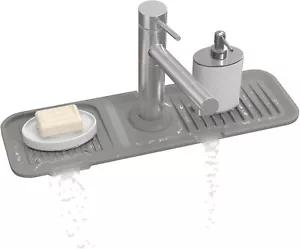 Kitchen Sink Splash Guard 17.7 * 5.5 Inch Toovem Faucet Handle Drip Catcher Tray - Picture 1 of 9