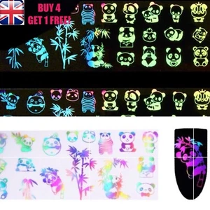 Holographic Nail Art Foil Panda Bamboo Leaves Palm Transfer Stickers >>5<< - Picture 1 of 4