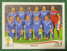2014 Panini Brasil World Cup Album Sticker #318 Italy TEAM PHOTO
