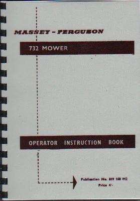 Massey Ferguson "732" montado en la parte trasera tractor cortacésped manual de instrucciones del operador
