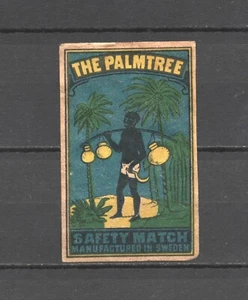Hecho en Suecia ""La Palmera"" Vintage Caja de cerillas Etiqueta Coincidencia de seguridad - Imagen 1 de 1