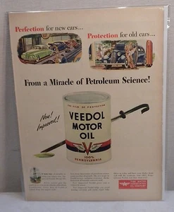 Aceite de motor Veedol 1946 revista Life anuncio original de colección - Imagen 1 de 2