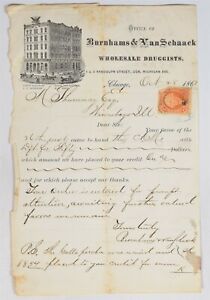 Mayfairstamps US Revenue 1868 2 Cents on Burnhams Van Schaak Druggist Receipt ww