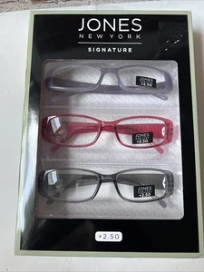 NEW JONES NEW YORK Signature 3 pares + 2,50 gafas de lectura para mujer lectores - Imagen 1 de 5
