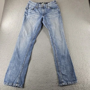 BKE Jake Jeans Herren 31R blau gerades Bein helle Waschung Stretch Denim bestickt - Bild 1 von 17