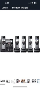 Téléphone sans fil Panasonic avec bloc d'appel, Bluetooth, répondeur, KX-TGF975B - Photo 1/16