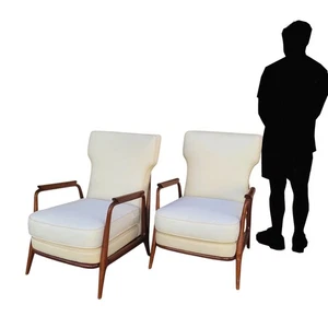 Paire de fauteuils dans le goût de G Scapinelli, fin XXème siècle - Picture 1 of 12