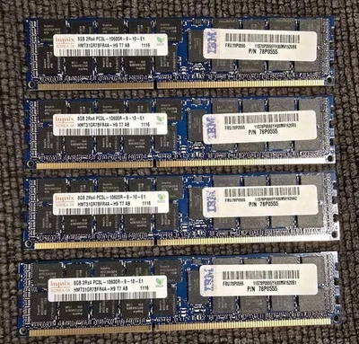 4x8GB - HMT31GR7BFR4A-H9 HYNIX 8GB 2RX4 PC3L-10600R DDR3 1.35V MEMORY MODULE  - Image 1 of 3