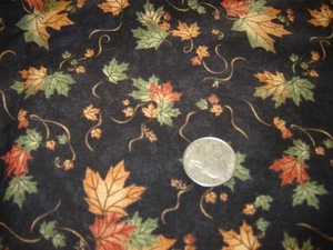 MODA fabric QUILT MINESOTA holly taylor 2008 autumn leaves 1 1/2 yds BLACK bkg - Picture 1 of 3