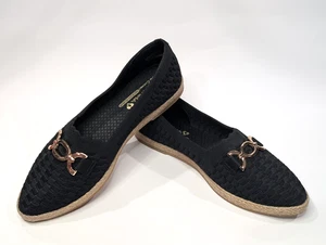 Skechers Cleo Jute modische schwarze Damen-Espadrille-Flats zum Mittagessen Größe 8,5 neu mit Karton - Bild 1 von 11