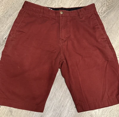 Vtg Volcom Corpo Class Chino Shorts Mens 30 Burgundy Workwear High Rise Reg Fit - Image 1 of 4